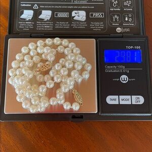 14k Elegant Pearl Necklace and Bracelet Set